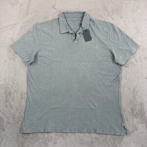 John Varvatos Peace Sign Embroidery BODHI POLO Shirt in Grey Men 2XL‎ NWT $98